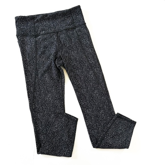 Athleta Lightning Static Tights 7/8 Black White Womens Small - Picture 2 of 6